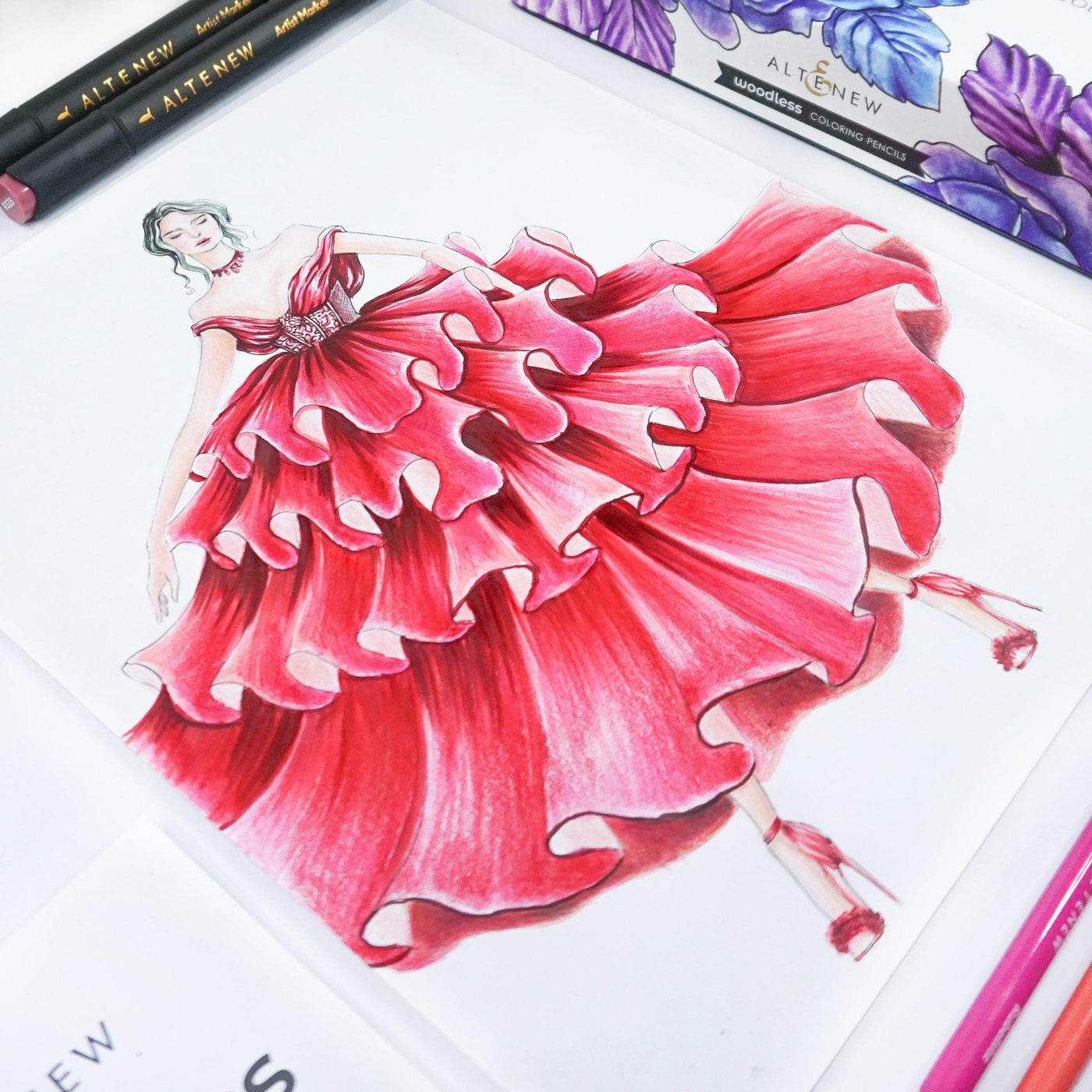 Artist Alcohol Markers Red Cosmos Set