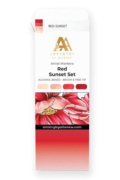 Artist Alcohol Markers Red Sunset Set