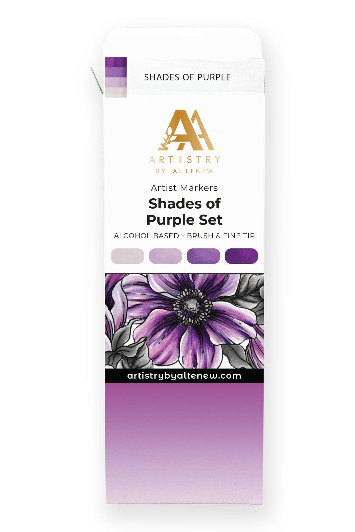 Artist Alcohol Markers Shades of Purple Set