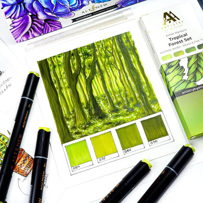 Artist Alcohol Markers Tropical Forest Set
