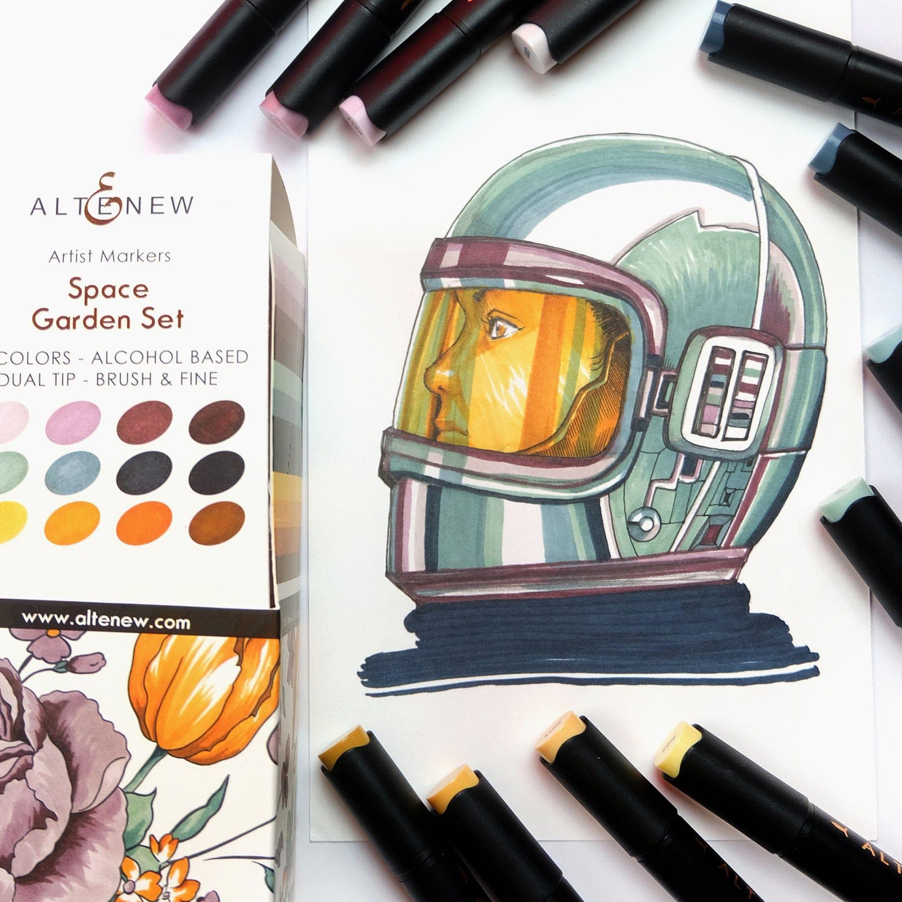 Space Garden Artist Alcohol Markers Set I | Altenew