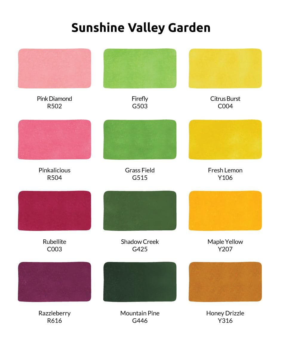Sunshine Valley Garden Artist Alcohol Markers Set F