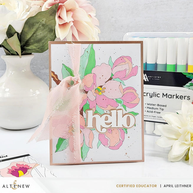 Altenew Ultimate Acrylic Marker Duo set with two vibrant acrylic markers for art and craft projects, featuring colorful tips and caps.