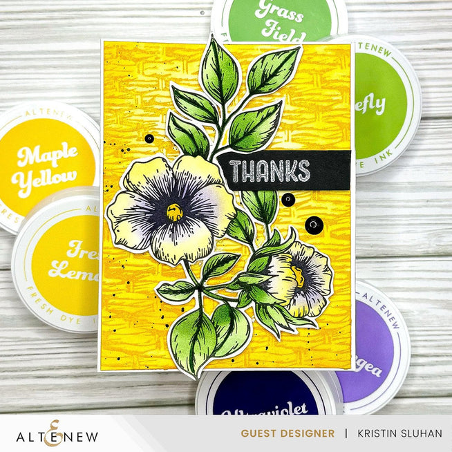 Altenew Flourishing Florals & Foliage Betterpress Plate Bundle with detailed floral and leaf designs for crafting projects.