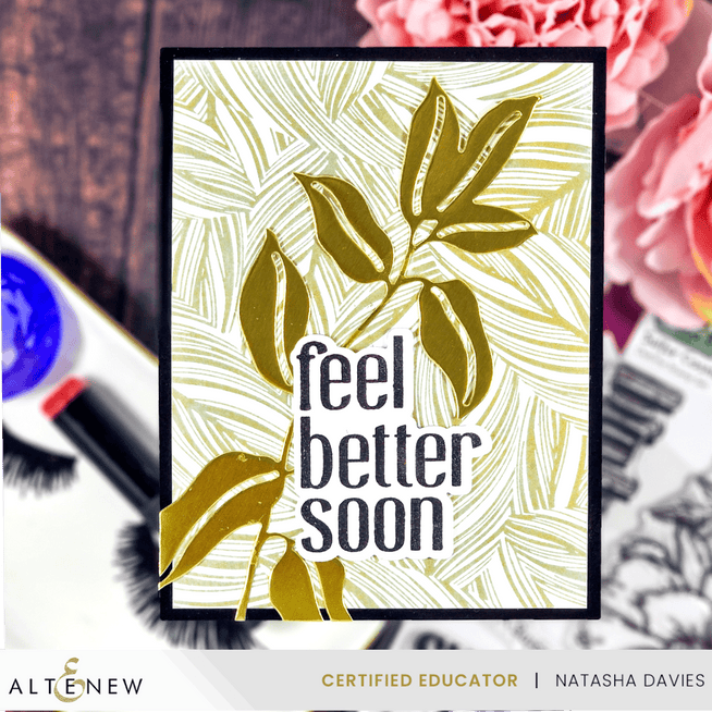 Altenew Flourishing Florals & Foliage Betterpress Plate Bundle featuring detailed floral and foliage press plates for crafting.