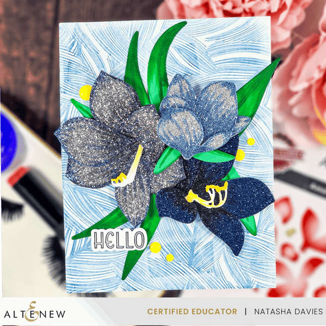Altenew Flourishing Florals & Foliage Betterpress Plate Bundle with detailed floral and leafy designs for crafting projects.