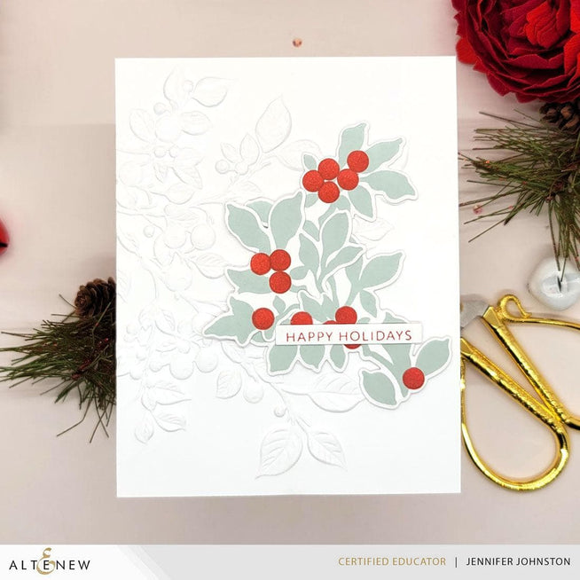 Altenew Berry Whisper Betterpress Press Plates with pressed berry design for crafting and printing projects.