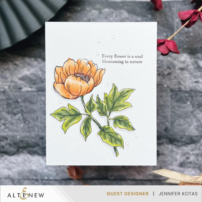 Altenew Betterpress Billowing Flower Press Plates for floral crafting, featuring detailed flower designs on foil plates.