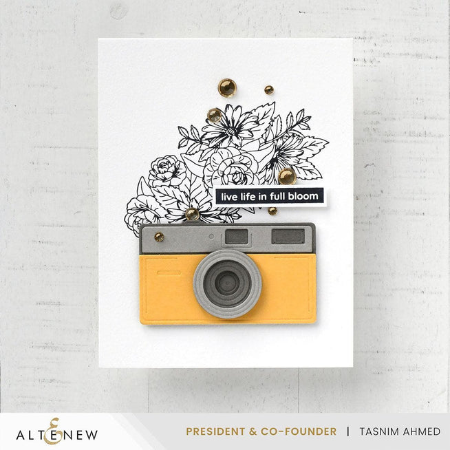 Altenew Betterpress Blooming Floral Swag Press Plates for crafting, featuring intricate floral and swag design on white background.