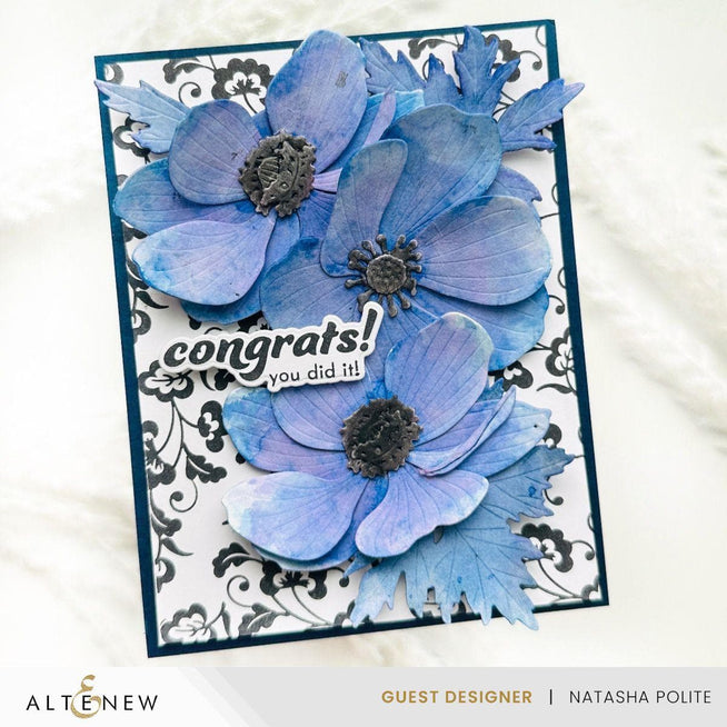 Altenew Celebration Sentiments Betterpress Plate Set with multiple decorative sentiment stamps for card making and crafting.