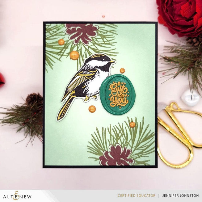 Altenew Chickadee Chirps Betterpress registration press plates with foil plates for detailed crafting and embossing projects.