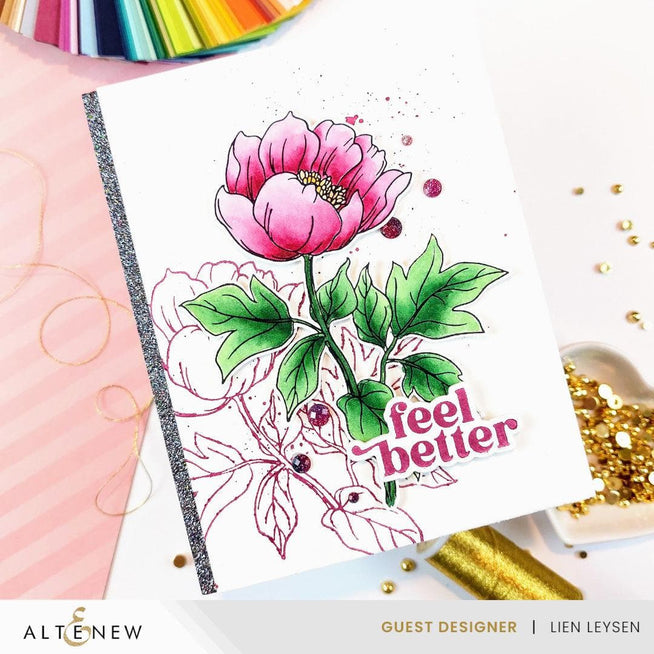 Altenew Classical Sentiments Betterpress Press Plate Set featuring elegant floral and script designs for crafting and card making.