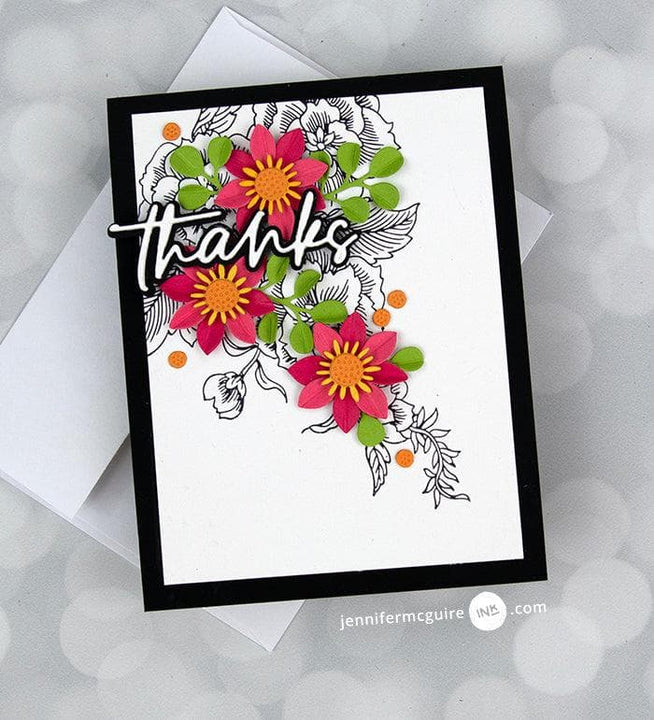 Altenew Dainty Flower Garden Betterpress Plates set featuring intricate flower and leaf designs for crafting and printing projects.