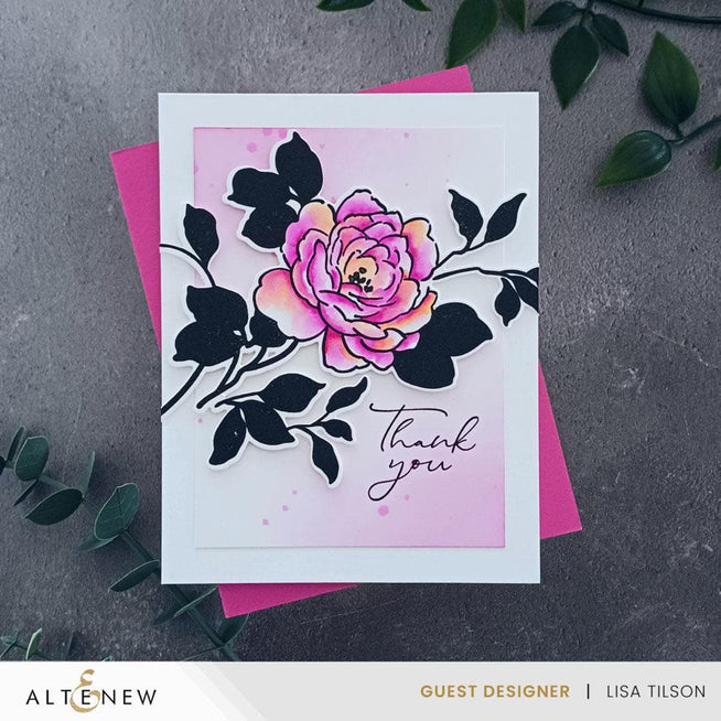 Altenew Enchanted Roses Betterpress Plate Set showing detailed floral press plates for crafting and card making projects.