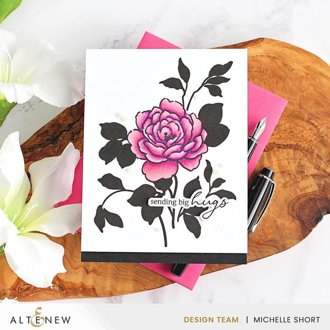 Altenew Enchanted Roses Betterpress Press Plate Set with intricate floral rose designs for crafting and card making.