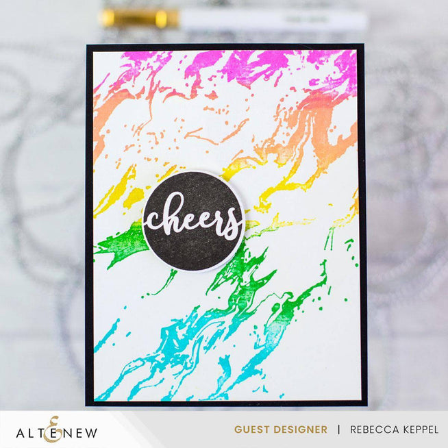 Altenew Essential Textures Gilded Marble Betterpress Plate set with elegant marble design for printing crafts.