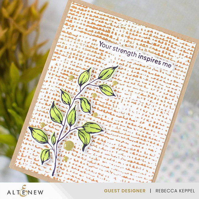 Altenew Betterpress Plates set featuring rustic burlap texture for creating textured craft impressions.