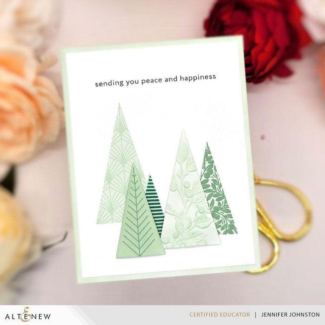 Altenew Betterpress Festive Triangles Press Plates for printing and craft projects, featuring geometric triangle designs in foil.