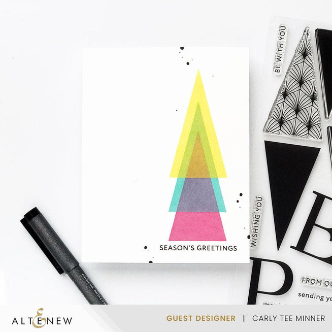 Altenew Betterpress Festive Triangles Press Plates for crafting and stamping projects with geometric triangle designs.