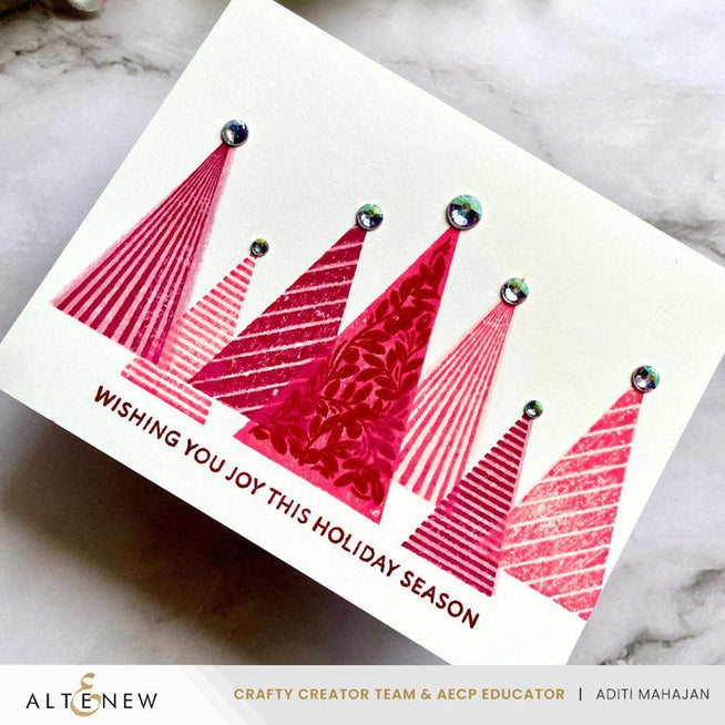 Altenew Betterpress Festive Triangles Press Plates for foil and letterpress printing, featuring geometric triangle designs.