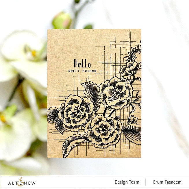 Altenew Betterpress Floral Engravings Press Plate set featuring detailed floral patterns for letterpress crafting.