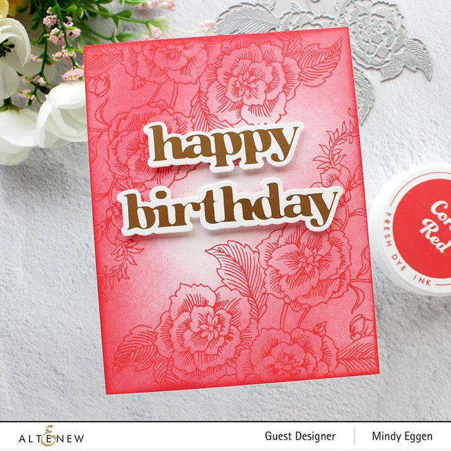 Altenew Floral Engravings Betterpress Plate Set with detailed floral patterns for printing and crafting projects.
