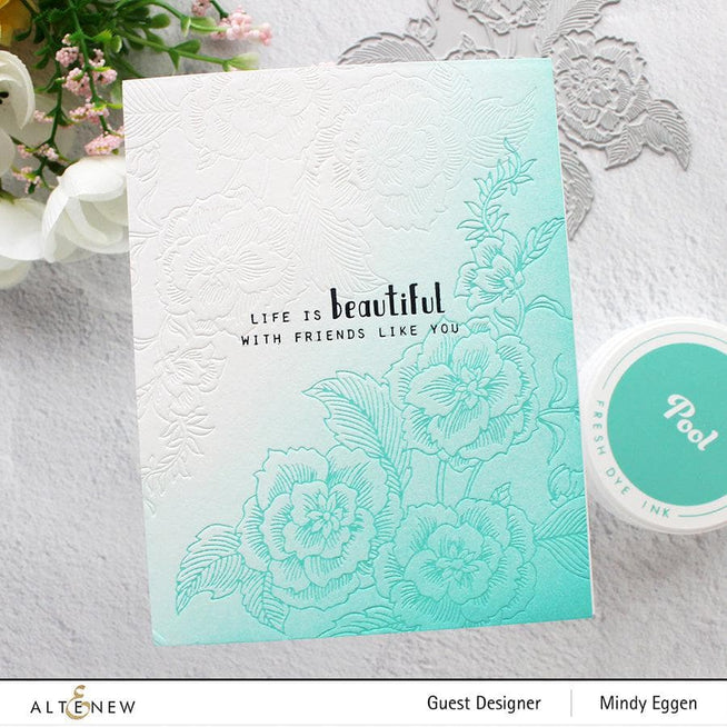 Altenew Betterpress Floral Engravings Press Plates set with detailed floral designs for stamping and crafting projects.