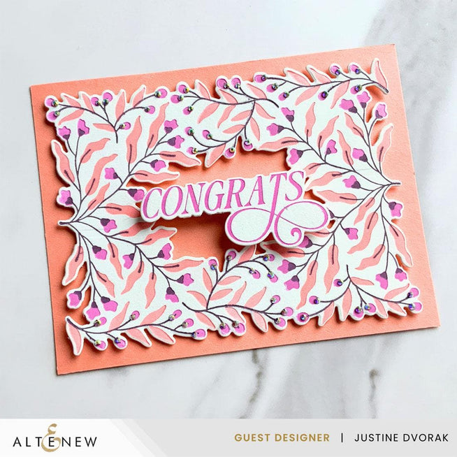 Altenew Flowering Hedge Betterpress registration press plates set for precise floral design stamping.