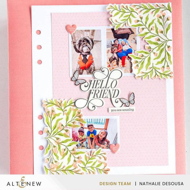 Altenew Flowering Hedge Betterpress Plates set of registration press plates with detailed floral design for crafting projects.