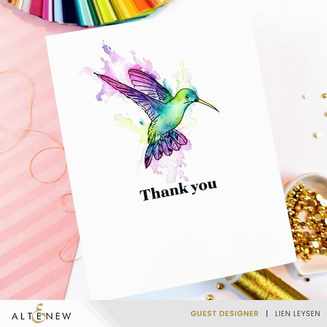 Altenew Betterpress Hummingbird Nectar Press Plate for botanical stamping, featuring intricate hummingbird and nectar designs.