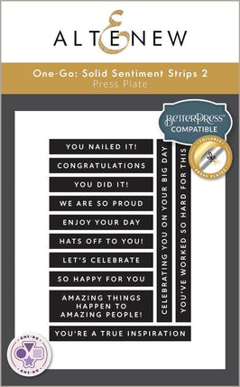 One-Go: Solid Sentiment Strips 2 Press Plate (Celebration Edition)
