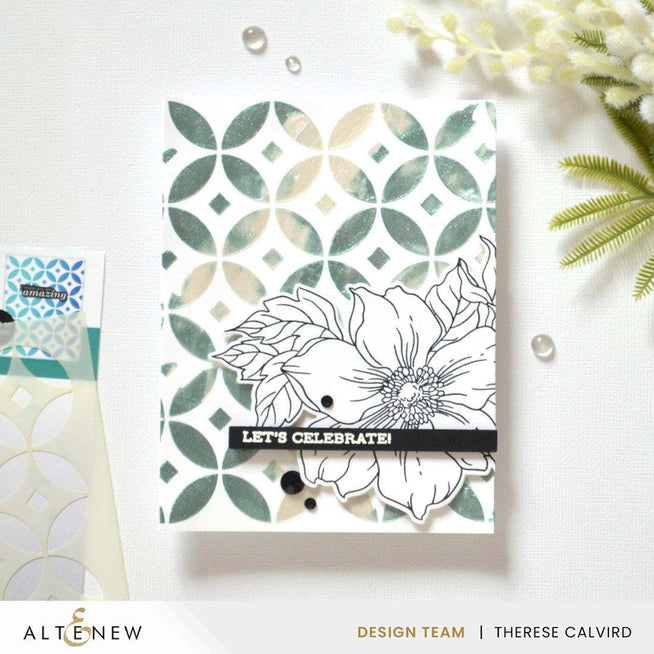 Altenew One-Go Solid Sentiment Strips and Press Plates set for crafting celebration-themed greeting cards and projects.