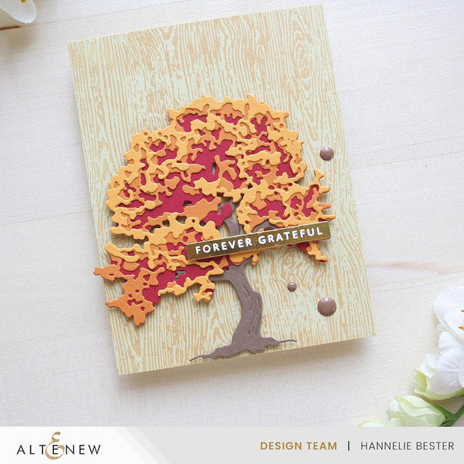Altenew One-Go Solid Sentiment Strips Betterpress Plates set with three gratitude-themed foil and press plates for card making.
