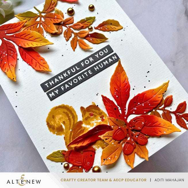 Altenew Betterpress One-Go Solid Sentiment Strips with 3 press plates and foil plates for gratitude-themed card making.