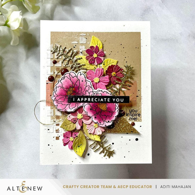 Altenew Betterpress One-Go Solid Sentiment Strips press plates and foil plates for letterpress and crafting projects.