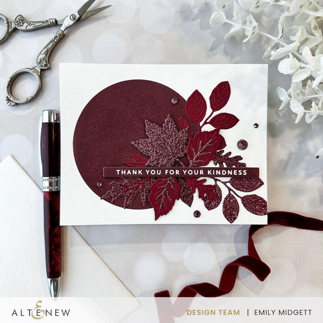 Altenew Betterpress One-Go Solid Sentiment Strips press plates and foil plates for crafting and stamping projects.