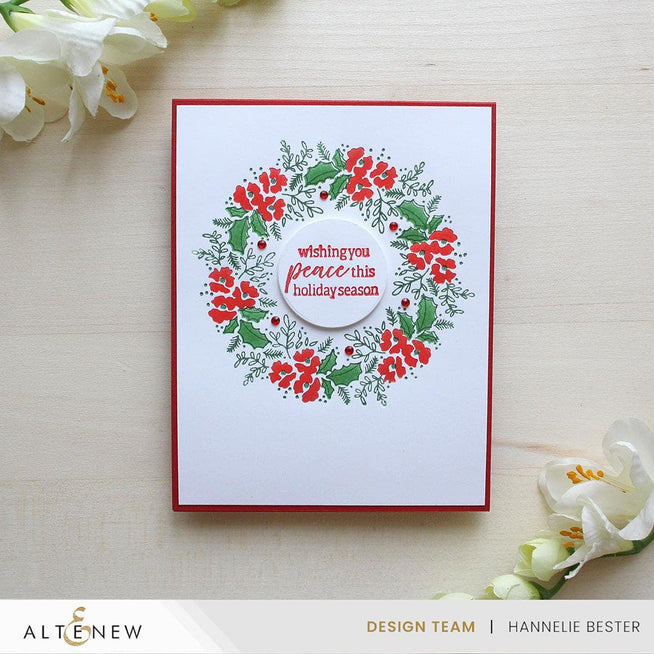 Betterpress Regal Wreath registration press plate set by Altenew for foil and embossing craft projects.