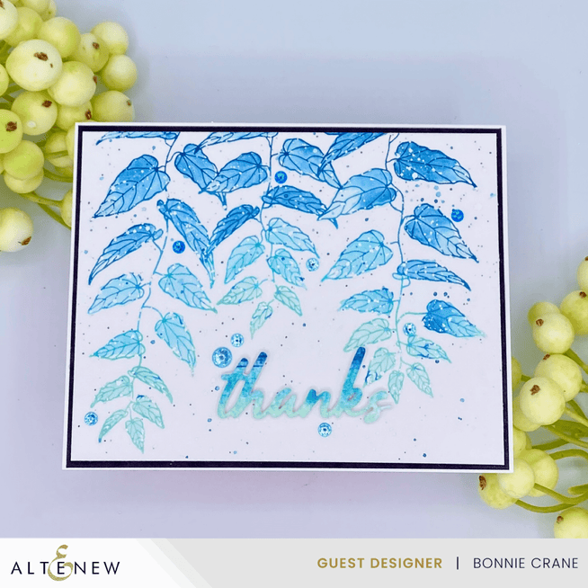 Altenew Cascading Vines Betterpress Plate and Stencil Bundle with leafy vine design on white background