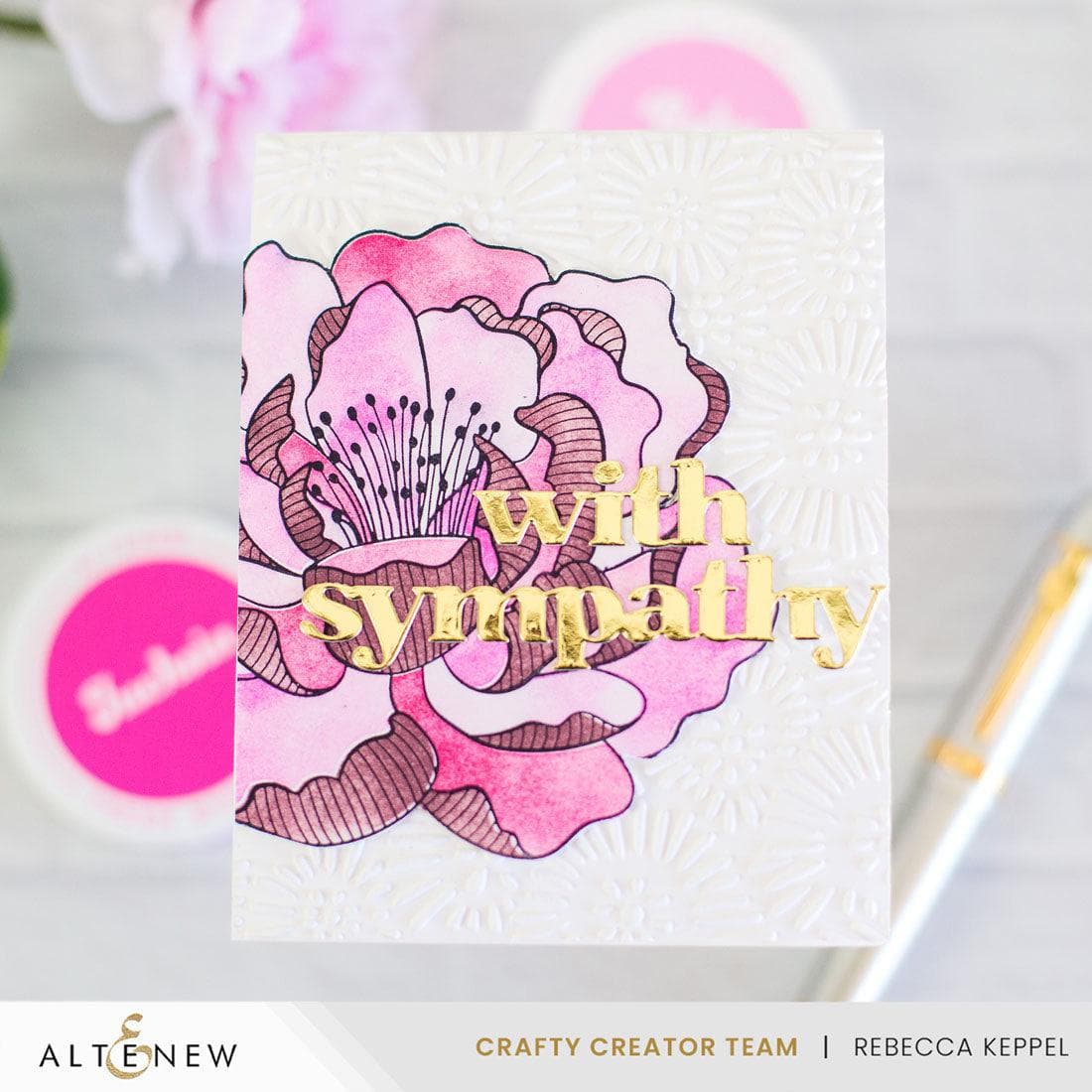 Magical Peony: Press Plate & Stencil Bundle for Elegant Card Making