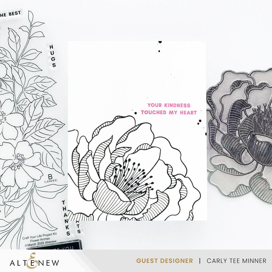 Magical Peony: Press Plate & Stencil Bundle for Elegant Card Making
