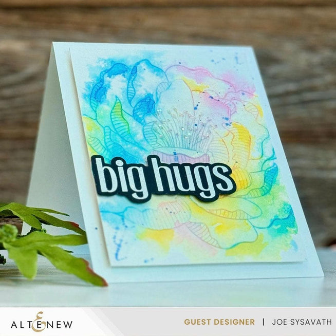 Betterpress Plate and Stencil Bundle featuring a Magical Peony design by Altenew, perfect for crafting and card making.