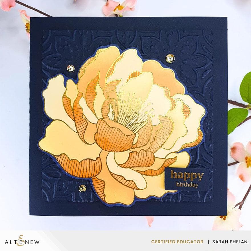 Magical Peony: Press Plate & Stencil Bundle for Elegant Card Making