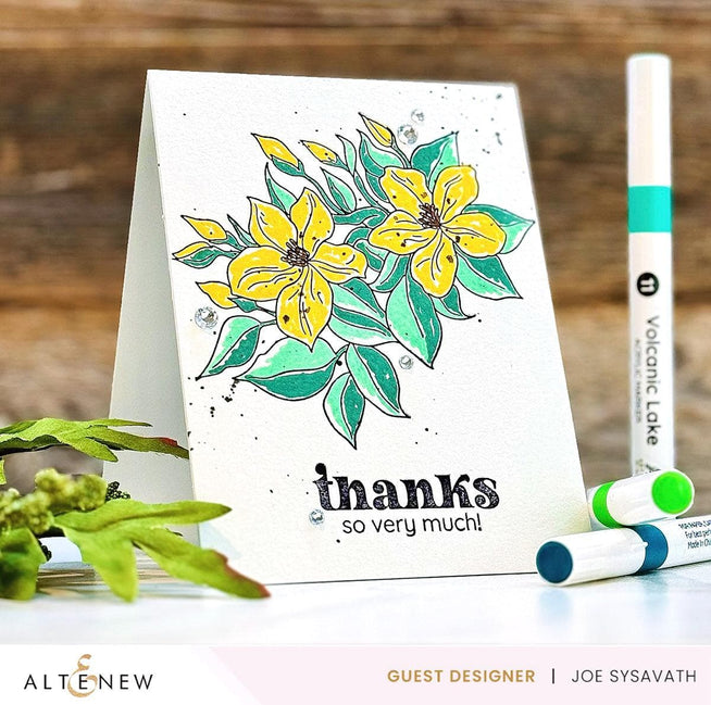 Betterpress Sweet Jasmine Press Plate Set by Altenew, detailed floral design for crafting and embossing projects.