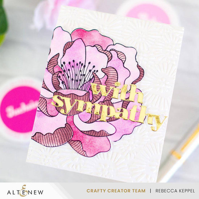 Altenew Betterpress Versatile Greetings 3 Press Plates set, Comfort Edition, featuring floral and greeting designs for card making.