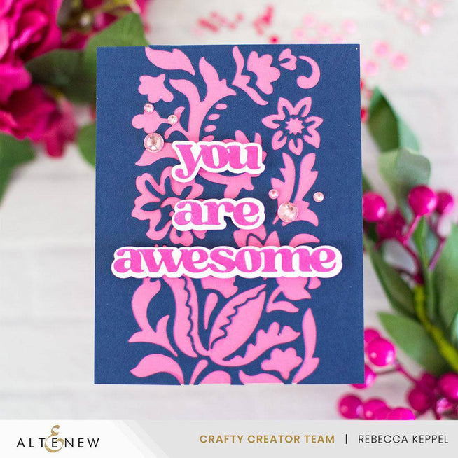 Altenew Betterpress Versatile Greetings 3 Press Plates set, Comfort Edition, featuring floral and greeting designs for card making.