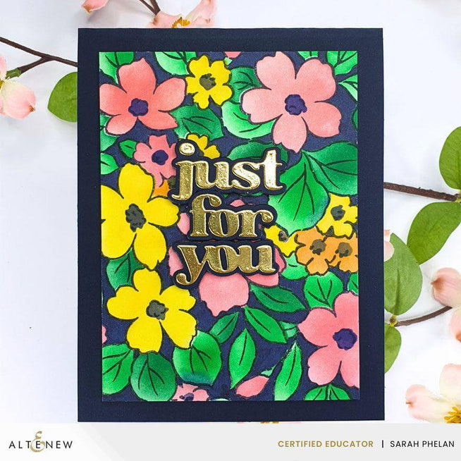 Altenew Betterpress Versatile Greetings 3 Press Plates set, Comfort Edition, showcasing detailed floral and greeting designs.