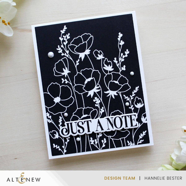 Altenew Wildflower Whispers Betterpress Plate showing a detailed floral press plate for advanced stamping and crafting projects.