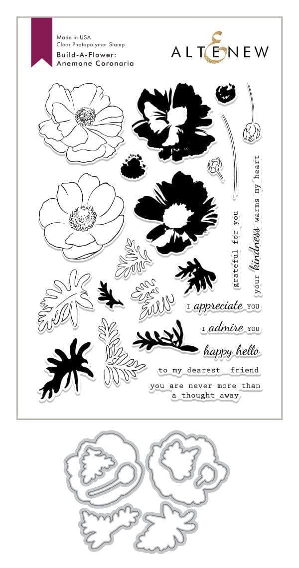 Altenew Build-A-Flower Set Build-A-Flower: Anemone Coronaria Layering Stamp & Die Set