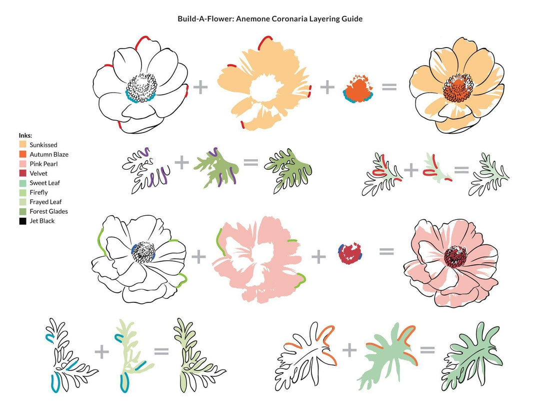 Altenew Build-A-Flower Set Build-A-Flower: Anemone Coronaria Layering Stamp & Die Set