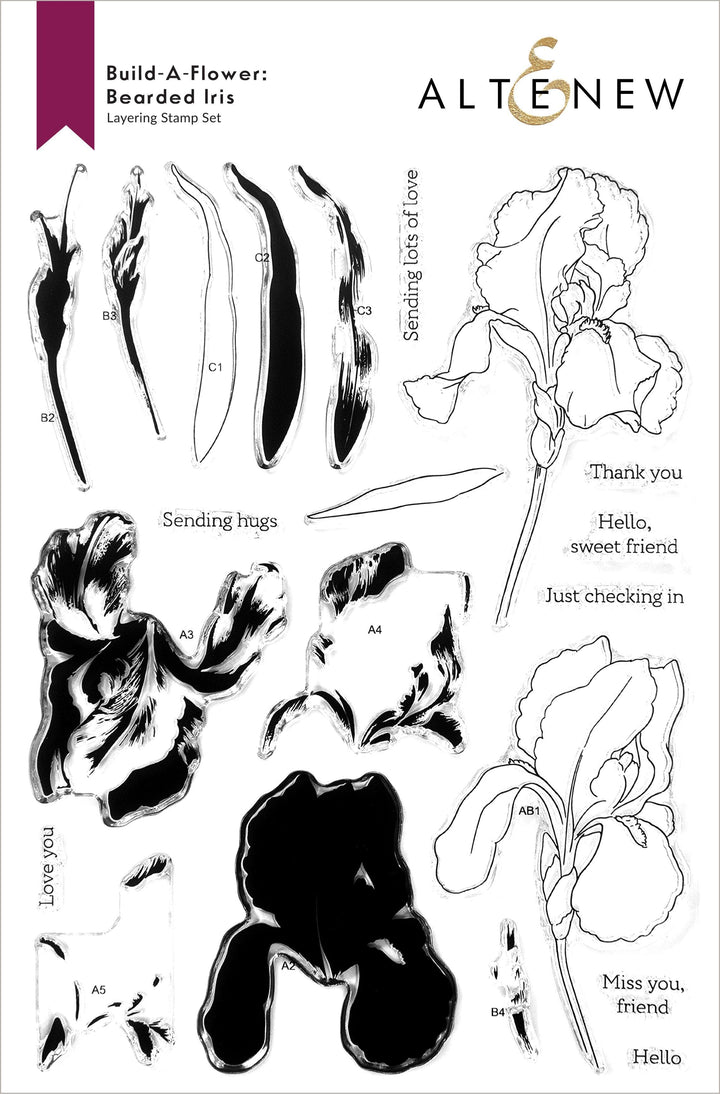 Altenew Build-A-Flower Set Build-A-Flower: Bearded Iris Layering Stamp & Die Set